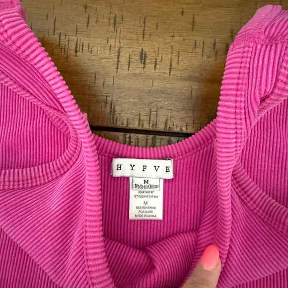 HYFVE Fuchsia Ribbed Crop Top - Picture 3 of 4